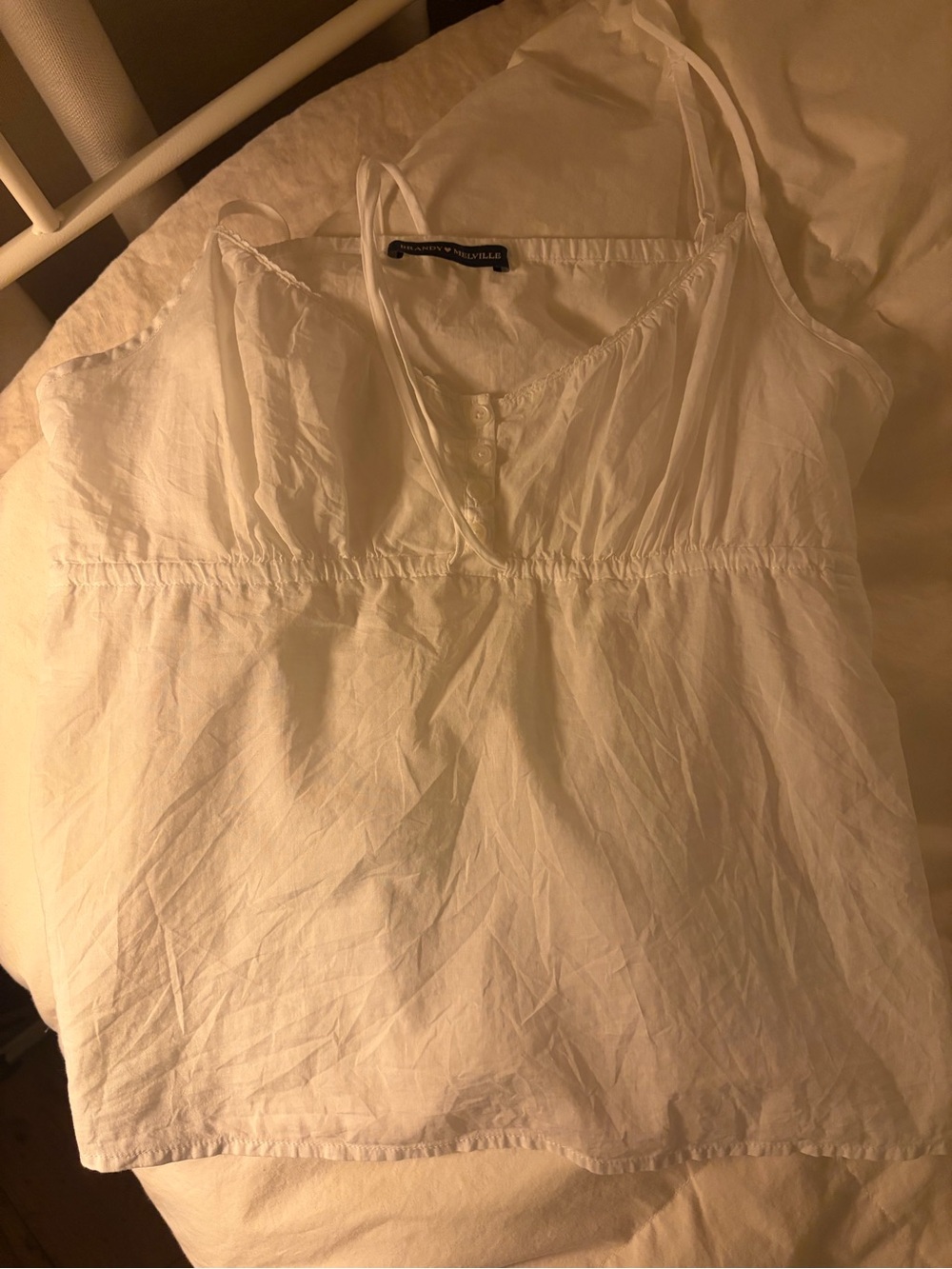 Brandy Melville White Cotton Spaghetti Strap Camisole